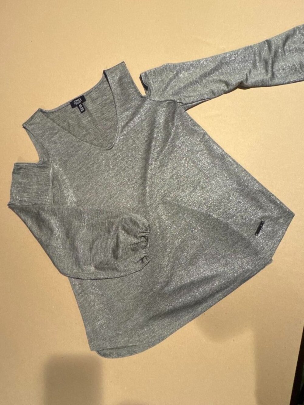 Jones New York Women's Silver and Grey Blouse
